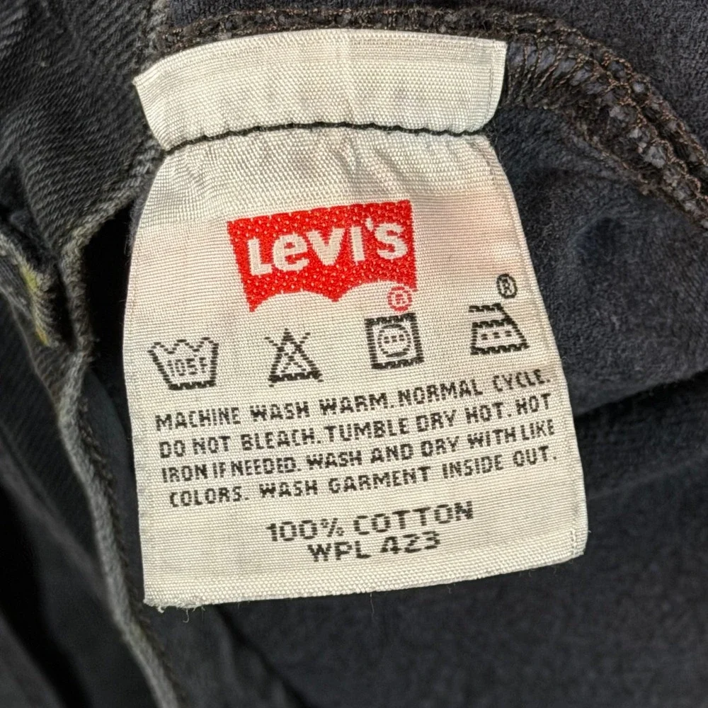 Vintage Levis 501xx Jeans Mens 34x32 Black Faded Button Fly Denim
